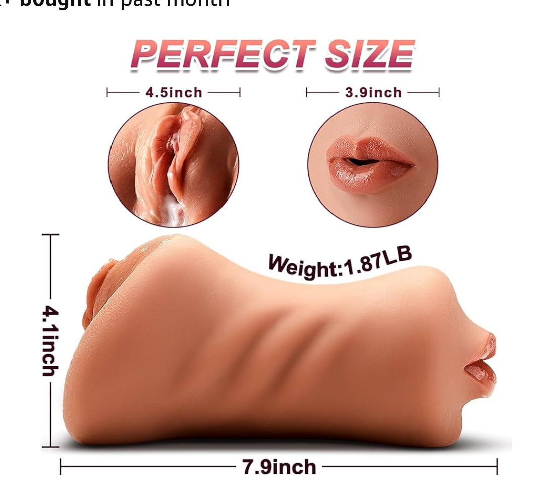 🔥 Double-Ended Realistic Stroker – Mouth & Vagina